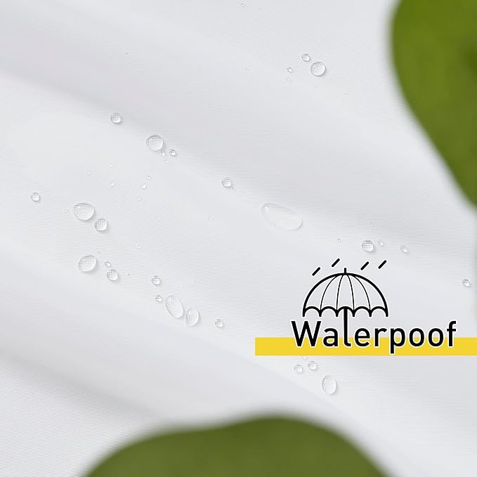 NICETOWN 2 Panels Outdoor Curtains for Patio, 100 inch Wide Lightweight Tab Top Waterproof Soft Voile Sheer Drapes Airy with Light Filtering Quick Dry for Pergola, Sliding Door, W100 x L108, White