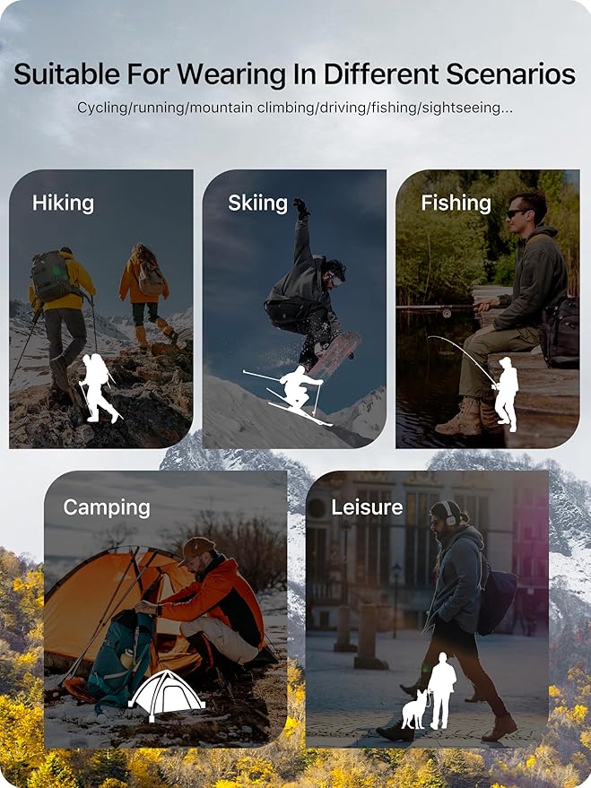 FREE SOLDIER Men's Fleece Lined Outdoor Cargo Hiking Pants Water Repellent Softshell Snow Ski Pants with Zipper Pockets
