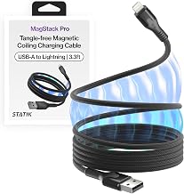 Statik MagStack USB A to Lightning Coiling Magnetic Charging Cable, 12W - Image 1