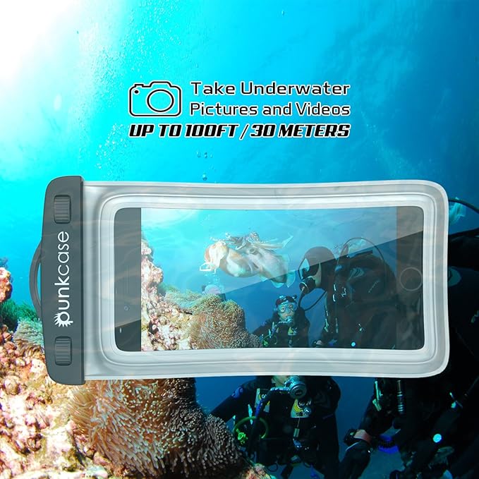 Waterproof Phone Pouch, PunkBag Universal Floating Dry Case Bag for Most Cell Phones incl. iPhone 8 Plus & Samsung Galaxy S9 | Perfect for Keeping Your Cellphone & Valuables Dry and Safe