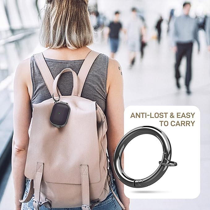 Maxjoy for AirPods Pro 2nd/1st Generation Case with Lock, Cute AirPods Pro 2 Case Lock Protective Hard AirPod Pro Cover for Women Men with Keychain for Airpod Pro (2023/2022/2019), Purple/Grey