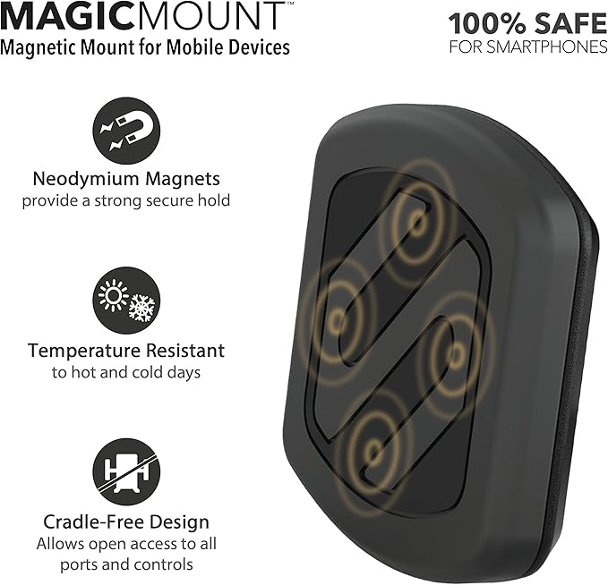 Scosche MAGWDMB MagicMount Flex Neck Suction Cup Car Phone Mount for Dashboard/Windshield, 360° Adjustable Magnetic Head, Universal Cell Phone Holder Compatible with iPhone, Samsung & All Devices