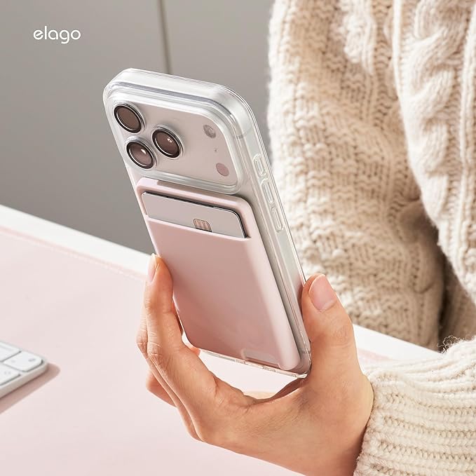 elago Magnetic Wallet Card Holder 2-Cards Compatible with MagSafe for iPhone - Secure Phone Wallet, Long Last Silicone, Scratch and Damage Protection