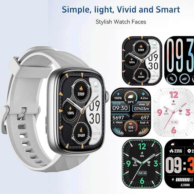 Smart Watch Health Monitor, Ultra HD 1.95" AMOLED Display (410×502 High Resolution) | 3ATM Waterproof | Heart Rate/Sleep Tracker | 130+ Sports/Fitness Modes, Bluetooth Calling, Smart Notifications