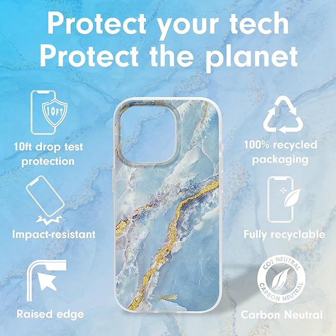 Sonix Case for iPhone 15 Pro | Compatible with MagSafe | 10ft Drop Tested | Ice Blue Marble