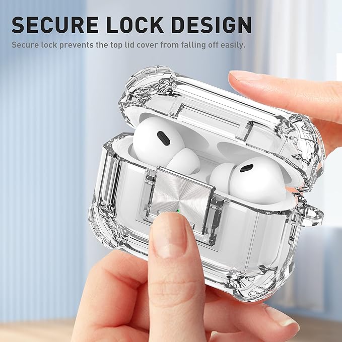 Valkit Compatible Airpods Pro 2nd/1st Generation Case Clear with Cleaner Kit & Lock, Soft TPU Airpod Pro 2/1 Case Shockproof iPods Pro 2 Protective Case for Airpods Pro Gen 2nd/1st(2023/2022/2019)