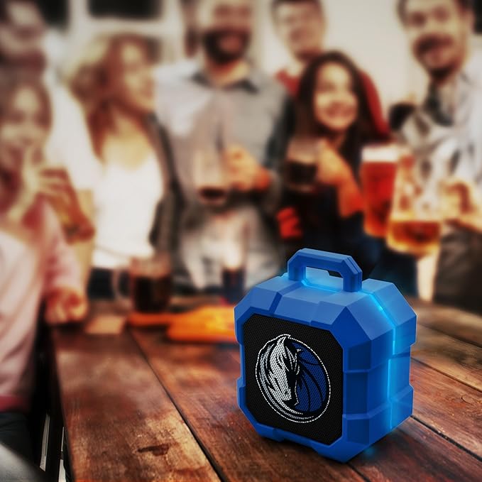 SOAR NBA Shockbox LED Wireless Bluetooth Speaker - Water Resistant IPX4, 5.0 Bluetooth with Over 5 Hours of Play Time - Small Portable Speaker - Officially Licensed NBA, Perfect Home & Outdoor Speaker