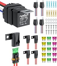 5 Pack Heavy Duty 4 Pin Waterproof Relay Switch 12V 12&16 AWG with 5x20A/30A/40A ATC/ATO Blade Fuse Holder Inline Fuse for Marine Automotive Vehicle - Image 1