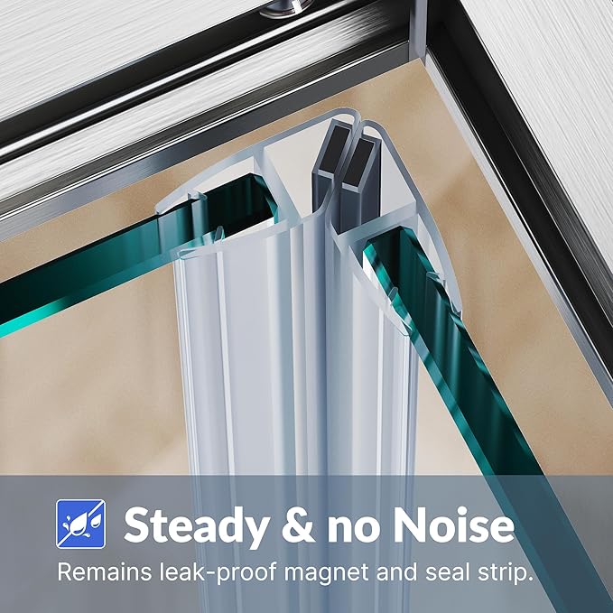 SUNNY SHOWER Corner Shower Enclosure 1/4 in. Clear Glass Sliding Shower Doors, 34 in. X 34 in. X 72 in. Bath Door, Brushed Nickel Finish Corner Shower Glass Enclosure (Shower Base Not Included)