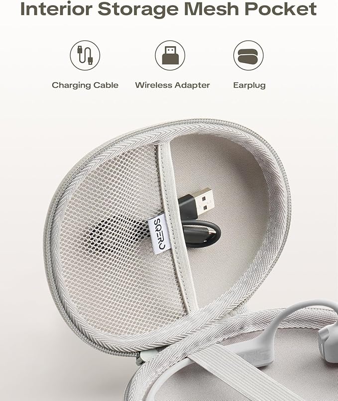 Headphone Case for SHOKZ OpenRun Pro 2/OpenRun/OpenMove Bone Conduction Headphones, Portable Hard Travel Carrying Case Bag for PSIER/SUNGDOGIN/CXK Open-Ear Bluetooth Wireless Sport Headphones