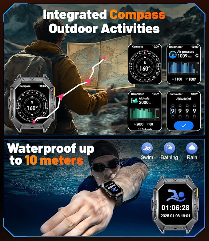 LIGE Smart Watches for Men with 100+Day Standbytime(1000mAh, Smart Watch with 2.13" AMOLED, Make/Answer Call, 110 Sports Modes, Military Waterproof, Sleep Monitor, iOS Android Fitness Tracker