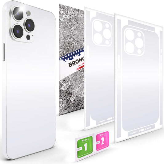 2Pcs Skin Wrap Compatible for iPhone 16 Pro – Slim Decal Vinyl Protective Film for Sides & Back – Sleek Fit, Premium Look – Compatible with All iPhone 16 Pro Cases - White