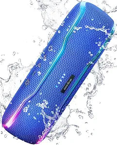 ERKEI SEHN Bluetooth Speaker, IPX7 Waterproof, 50W Peak, 24H Playtime, Blue