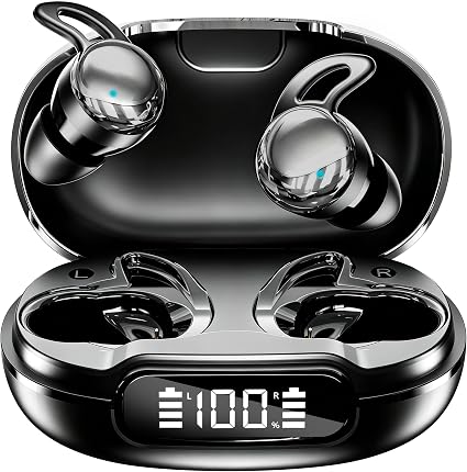 2026 Sleep Earbuds Bluetooth 6.1 - Ultra Comfort Ear Plugs for Sleeping Invisible Sleep Headphones for Side Sleepers, 48H Playtime, Crystal-Clear Calls - Silver Black