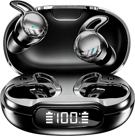 2026 Sleep Earbuds Bluetooth 6.1 - Ultra Comfort Ear Plugs for Sleeping Invisible Sleep Headphones for Side Sleepers, 48H Playtime, Crystal-Clear Calls - Silver Black