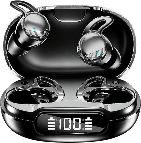2026 Sleep Earbuds Bluetooth 6.1 - Ultra Comfort Ear Plugs for Sleeping Invisible Sleep Headphones for Side Sleepers, 48H Playtime, Crystal-Clear Calls - Silver Black