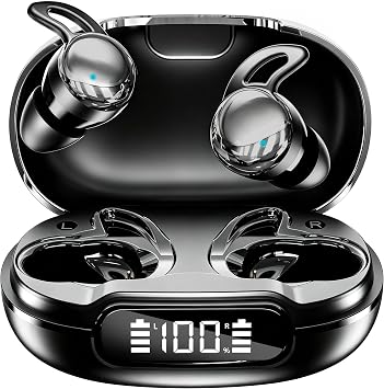 2026 Sleep Earbuds Bluetooth 6.1 - Ultra Comfort Ear Plugs for Sleeping Invisible Sleep Headphones for Side Sleepers, 48H Playtime, Crystal-Clear Calls - Silver Black