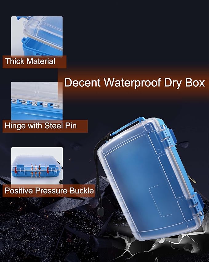 Waterproof Dry Box Watertight Storage Box Waterproof Drybox for Kayak & Boat Waterproof Containers Dry Storage Box Floating Carrying Dry Tackle Box with Rope