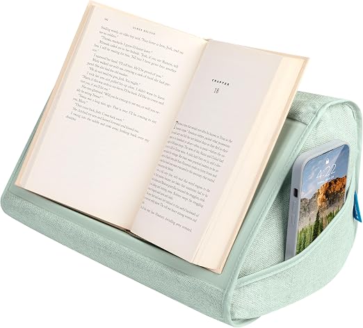 LAPGEAR Book Pillow - Sage Green, Fits 6" x 9" Books