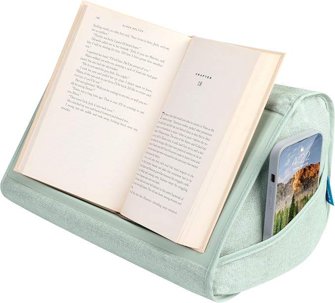 LAPGEAR Book Pillow - Sage Green, Fits 6" x 9" Books