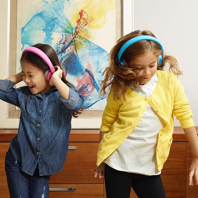 LilGadgets Untangled Pro Kids On-Ear Headphones - Bluetooth Wireless Headphones – Volume-Limited to 93 dB with Built-in Sharing Port (Rainbow Cat)