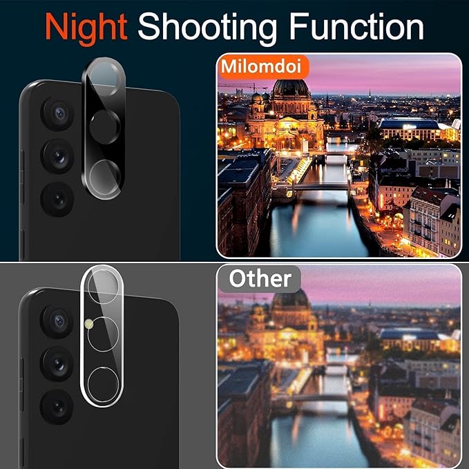Milomdoi [3+3 Pack] for Samsung Galaxy S23 Plus S23+ Privacy Screen Protector Tempered Glass Accessories 3 Pack Privacy Screen Samsung Galaxy S23 Plus S23+ 3 Pcs Camera Lens protector Case Friendly