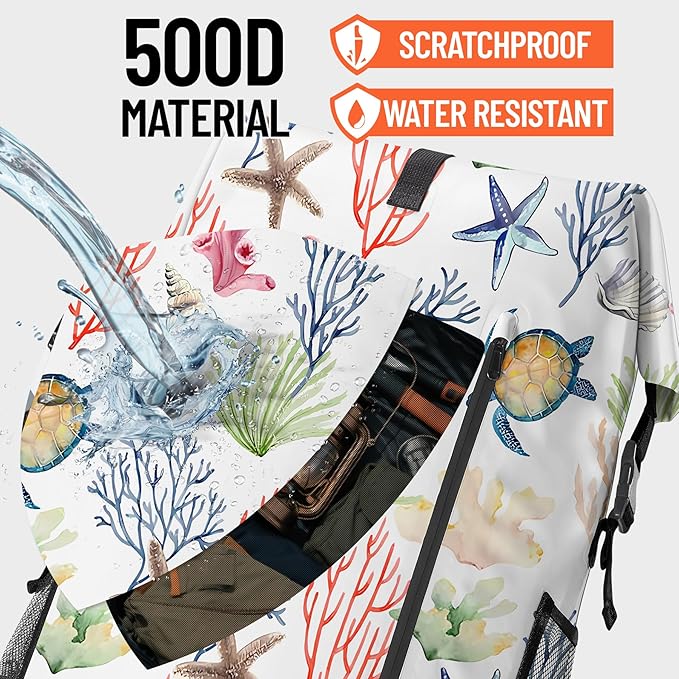 Waterproof Dry Bag Marine Dry Bags for Kayaking Hiking Sea Turtle Coral Nautical Starfish Backpack Roll-Top Closure Bag - Backpack Waterproof Phone Case 5L