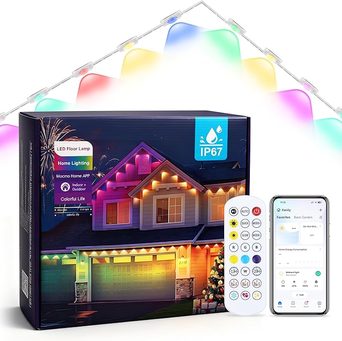 247FT Permanent Outdoor Lights, Permanent RGB 90 LEDs IP67 Waterproof, App and Remote Control Color Changing Eave Lights for Holiday, Christmas, Party, Garden Decor
