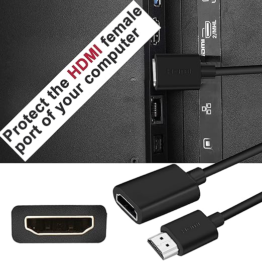 SaiTech IT 4 Pack 19 Pin Male to Female HDMI Extension Cable Support 4K 1080P HDMI Extender Adapter Compatible for TV Stick DVD HDTV LCD HD TV – (1FT, Black)