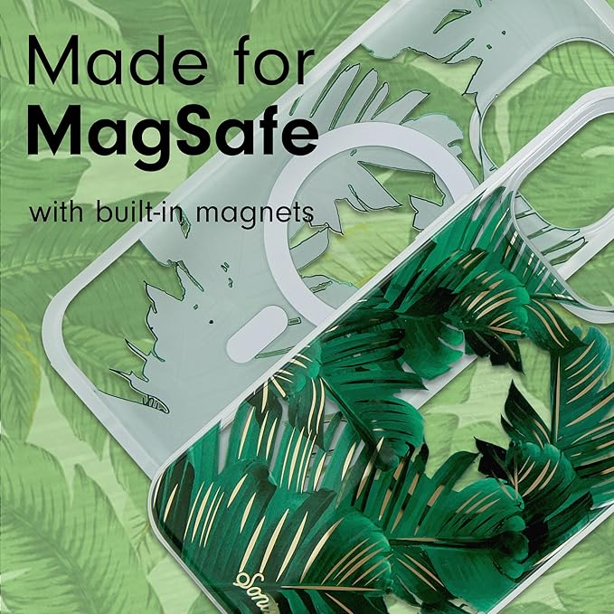 Sonix Case for iPhone 15, 14, 13 | Compatible with MagSafe | 10ft Drop Tested | Bahama Palm Leaves