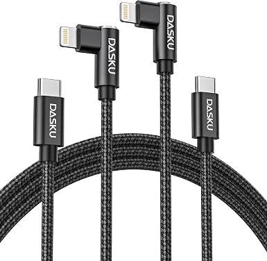 90 Degree iPhone Charger [MFi Certified] Long iPhone Fast Cable 10FT 2Pack - Image 3