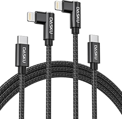 90 Degree iPhone Charger [MFi Certified] Long iPhone Fast Cable 10FT 2Pack - Image 4