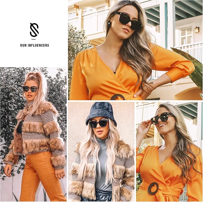 SOJOS Polarized Sunglasses for Women Men Trendy Square Large Sun Glasses SJ2149