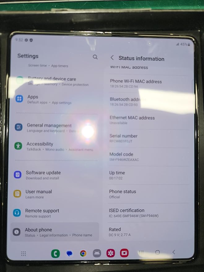 Samsung Galaxy Z Fold 5 5G US Version, 1TB, Phantom Black - Unlocked (Renewed)