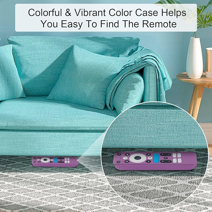 Luminous Purple Remote Case Fit for 2025 Onn Google TV Box 4K pro Remote Lightweight Anti-Slip Skin-Friendly Silicone Skin Sleeve