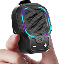 Wearable Bluetooth Speaker, Magnetic Clip-on Portable Wireless Speaker, HiFi Sound Loud Mini Speaker with 3 Light Modes, ENC Mic for Hands-Free Calls Music, Lightweight for Outdoor Work Cycling, Black - Image 1