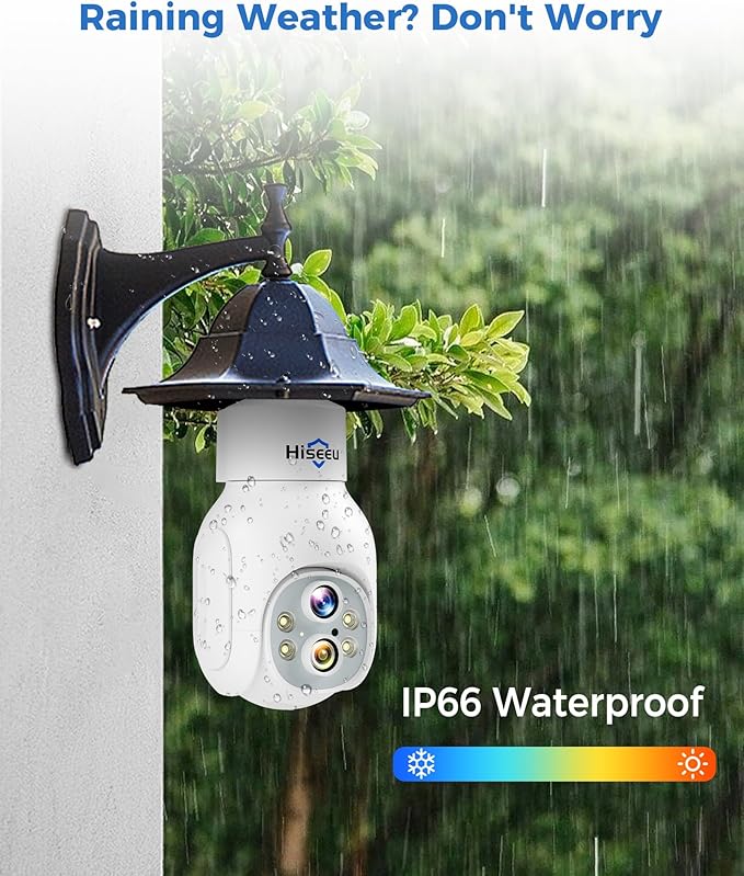 Hiseeu Light Bulb Security Camera Wireless WiFi 5G&2.4GHz,10X Zoom PTZ Light Socket Security Camera Waterproof, 2-Way-Audio, Auto Tracking, 3MP Color Night Vision, SD&Cloud Storage (Dual Lens)