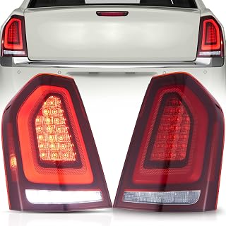 VLAND LED Tail Lights Assembly Fit for 2011-2014 Chrysler 300, Rear Lights with Dynamic Startup Animation DRL, Red - Image 1