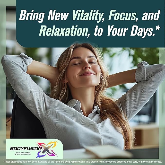 BodyFusionX Sleep Calm-Relax with KSM-66® Ashwagandha & L-Theanine – Natural Sleep Support Supplement, Stress Relief & Post-Workout Recovery – Melatonin-Free, Non-Habit Forming, Vegan Capsules