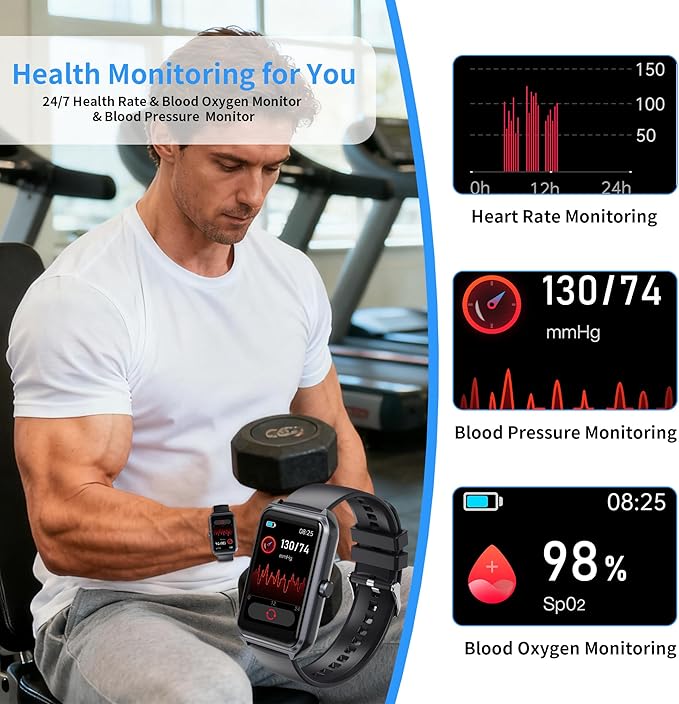 Smart Watch for Men Women (Answer/Make Calls), 1.57" HD, Heart Rate & SpO2 & Sleep Monitor, 100+ Sports Modes, IP68 Waterproof, Smartwatch Fitness Activity Tracker for Android, for iOS