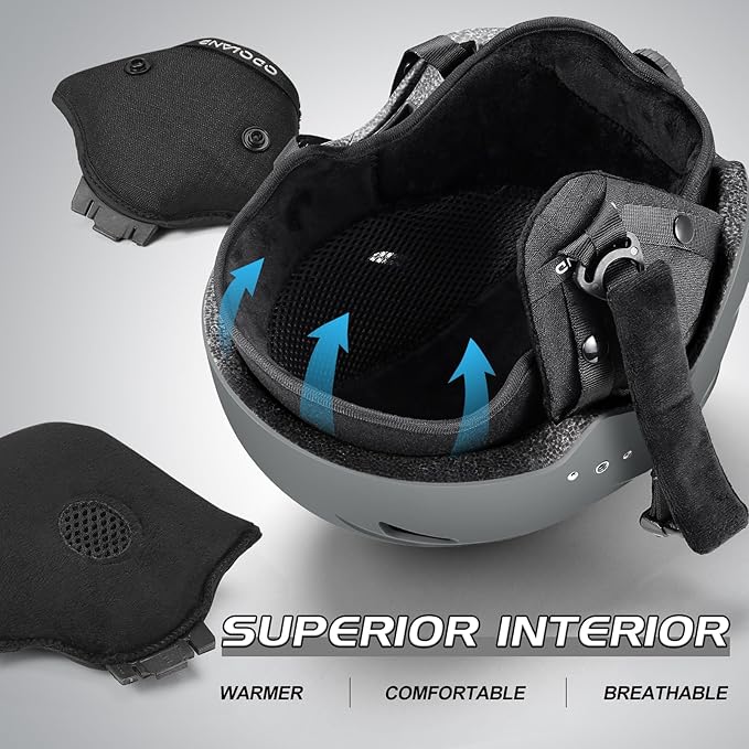 Odoland Ski Helmet with 2-in-1 Visor Goggles, Light Weight Snowboard Helmet for Men Women, Snow Sport Helmets for Skiing, Skating, Snowboarding