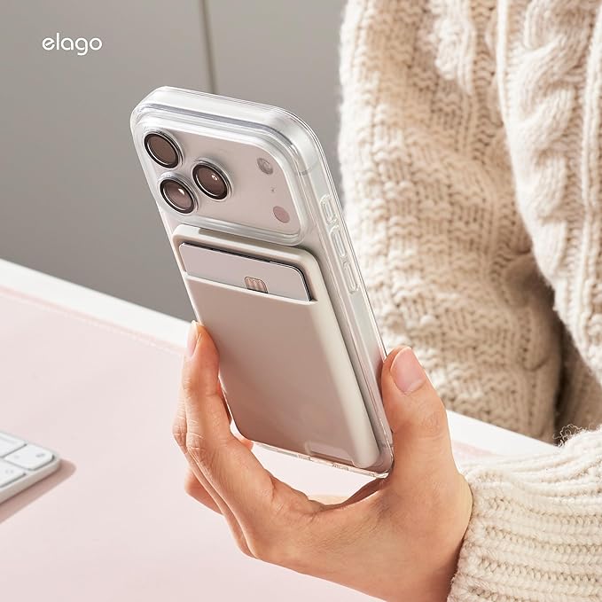 elago Magnetic Wallet Card Holder 2-Cards Compatible with MagSafe for iPhone - Secure Phone Wallet, Long Last Silicone, Scratch and Damage Protection