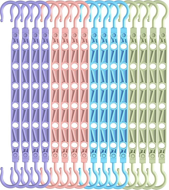 Space Saving Hangers for Clothes, 16 Pack Magic Hangers with 6 Holes and 360° Swivel Hook, Hanger Hooks Space Saver for Closet Organizers and Storage, Dorm Room Essentials for Girls, Colorful