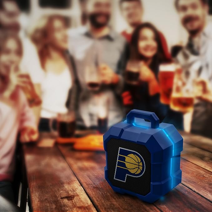SOAR NBA Shockbox LED Wireless Bluetooth Speaker - Water Resistant IPX4, 5.0 Bluetooth with Over 5 Hours of Play Time - Small Portable Speaker - Officially Licensed NBA, Perfect Home & Outdoor Speaker