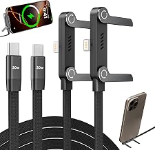 2 Pack USB C to Lightning Cable with Built-in Metal Phone Stand, PD 30W Invisible Holder Charger Cable, 90 Degree Braided Flat Lightning Charging Cable, Foldable Data Cable Standing for iPhone 14-5 - Image 1