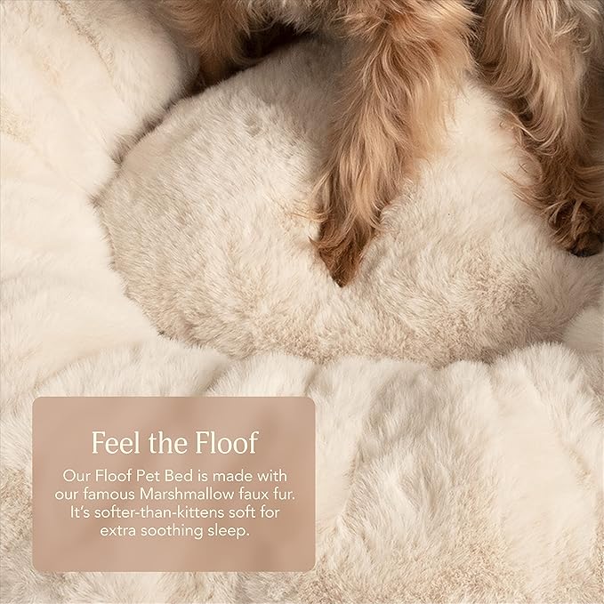 UnHide Floof Pet Bed - XL (40"x14") - Extra Soft Dog Bed - Removable Faux Fur Cover - Machine Washable - Helps Ease Pet Anxiety & Provides The Perfect Sleep - Cowhide