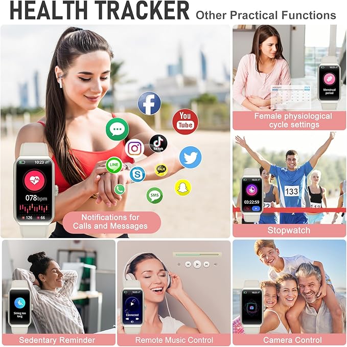 Fitness Tracker with 24/7 Heart Rate, Blood Oxygen, Sleep Tracker, Waterproof Fitness Watch, Activity Tracker with Step Tracker for Women Men
