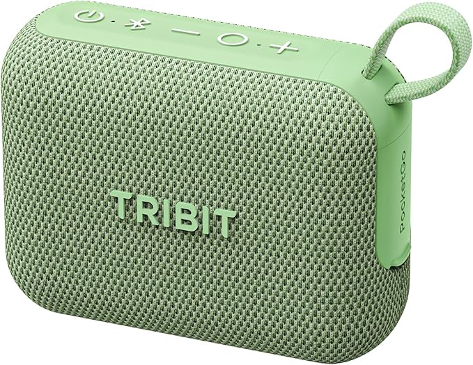 Tribit PocketGo Portable Bluetooth Speaker, 7W, IP68 Waterproof, 20H, Green