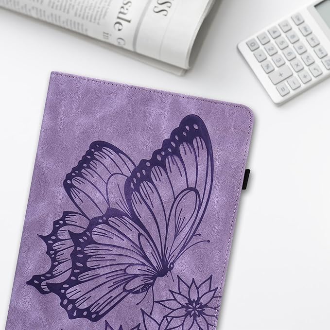 Dteck for Fire Max 11 (13th Generation) Tablet Case 11" 2023, PU Leather Protective Fold Stand Case with Adjustable Viewing Angles, 4 Card Slots, Cute Butterfly Lightweight Slim Folio Case, Purple