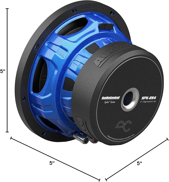 AudioControl Spike Series Car Audio 8" Subwoofer, Premium High-Fidelity, 350 Watt RMS/500 Watt Max, 4 Ohm